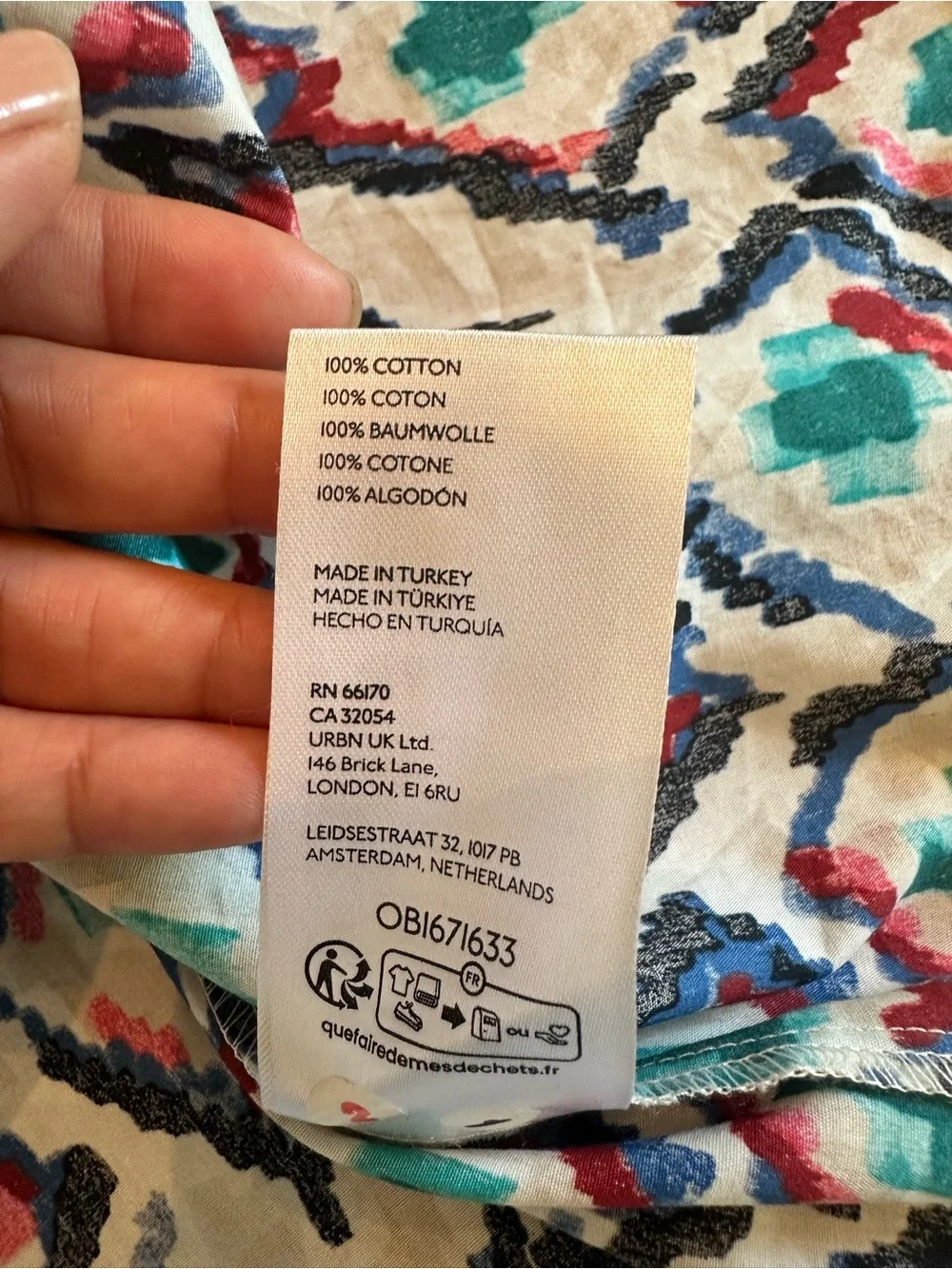 NWT Anthro Midi Dress inGeometric pattern. Button down long sleeve cotton - Picture 9 of 10